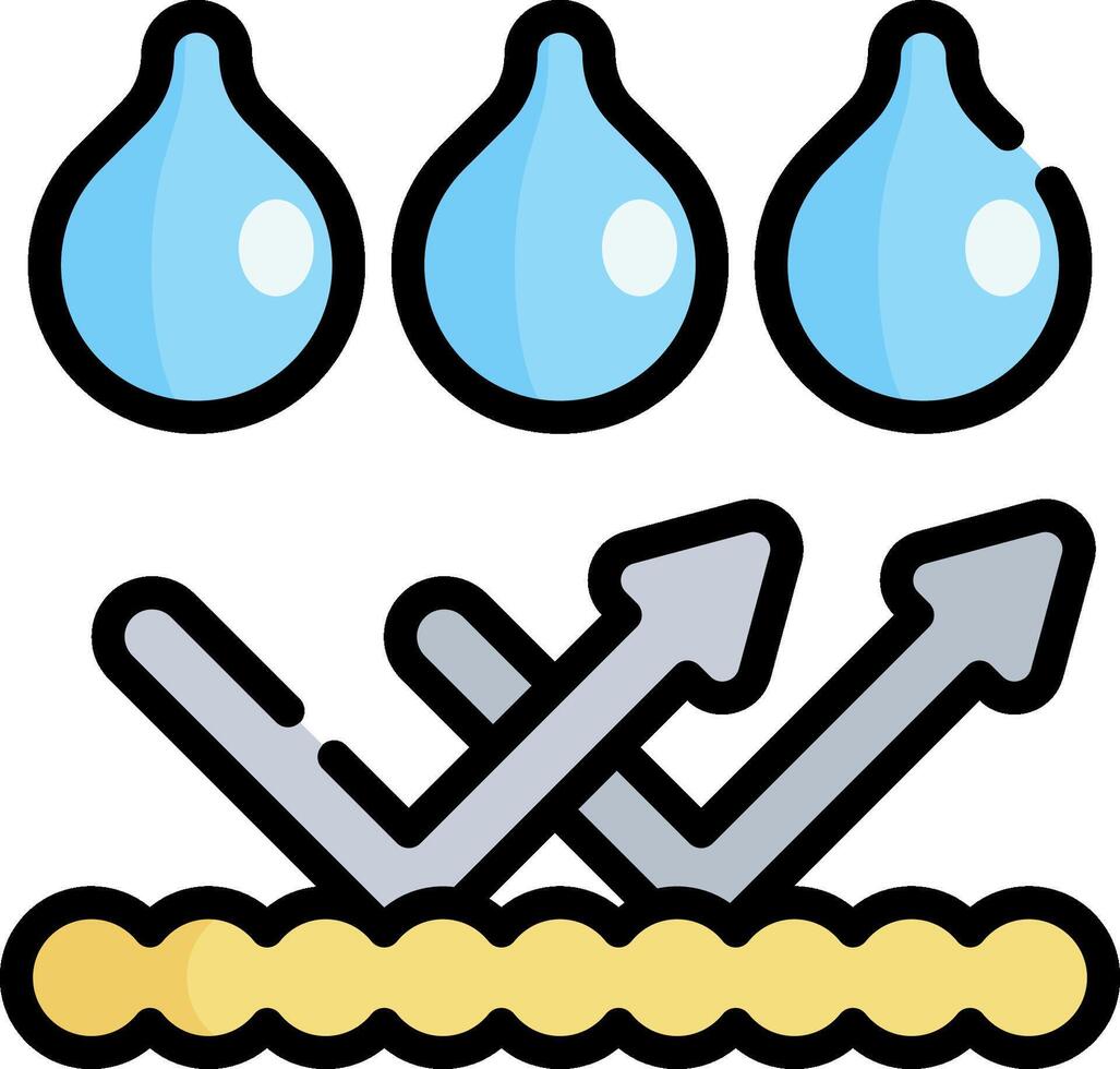 Water droplets and arrows icon vector