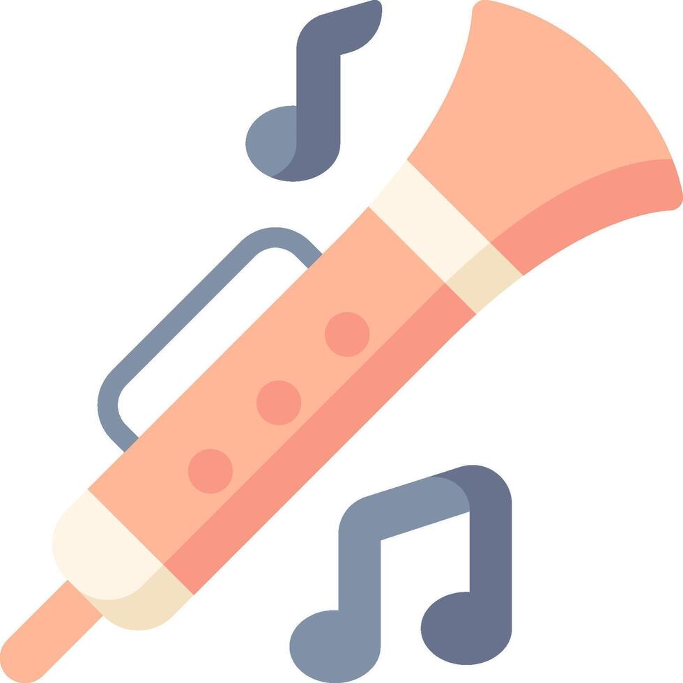A trumpet and music notes vector