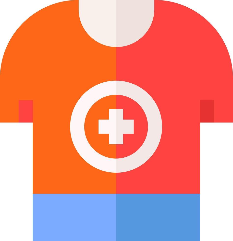 A shirt with a cross on it and a red cross on it vector