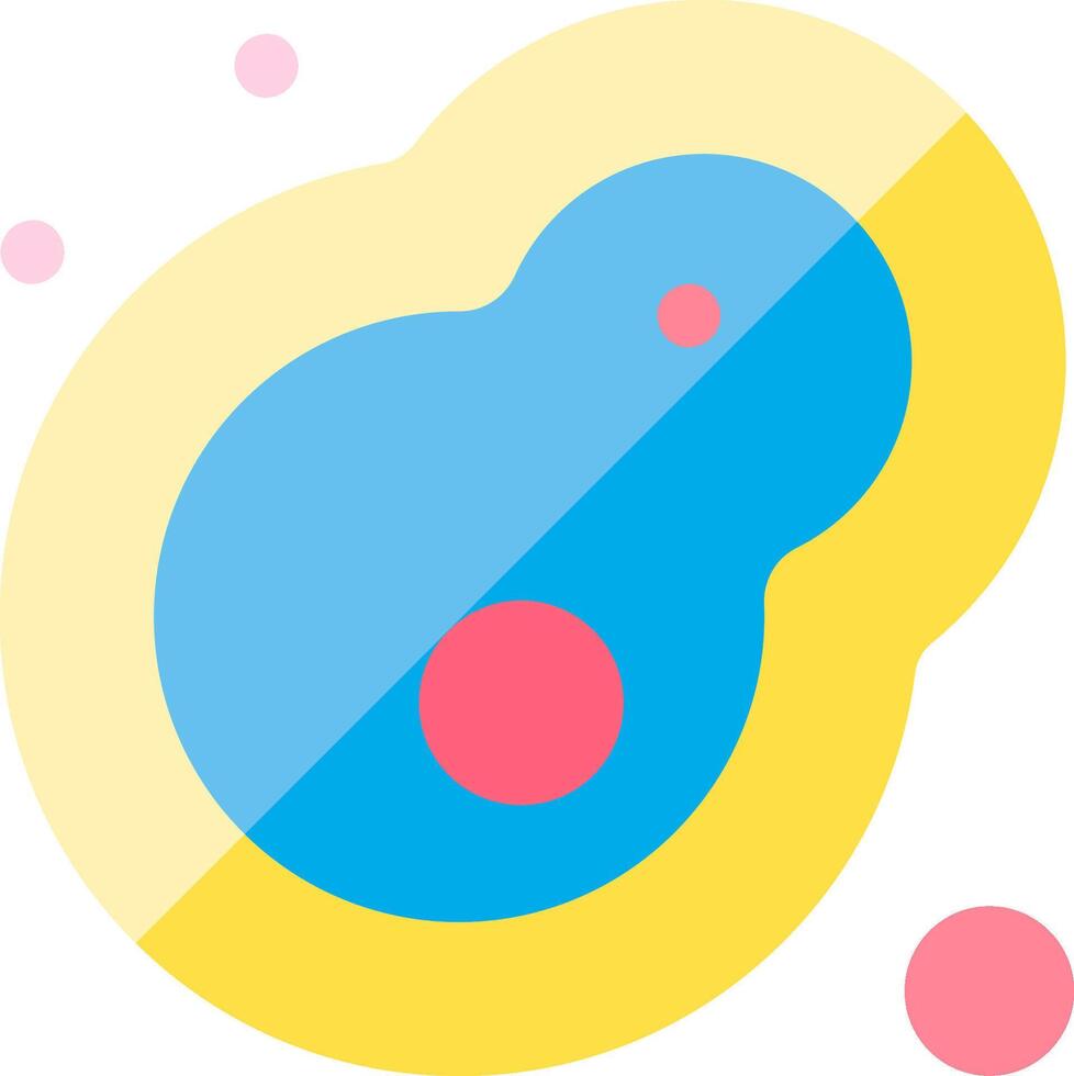 A blue and yellow object with a pink dot in the middle vector