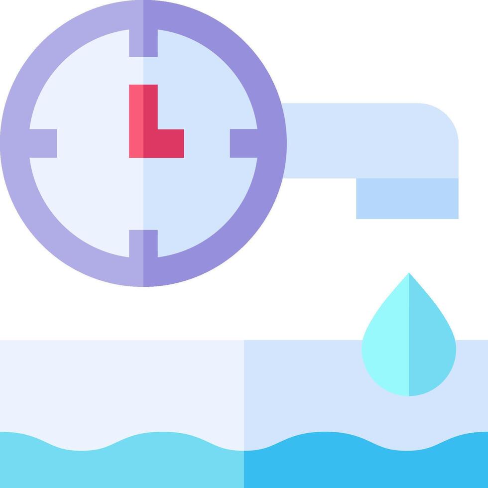 A clock and water are shown next to each other vector