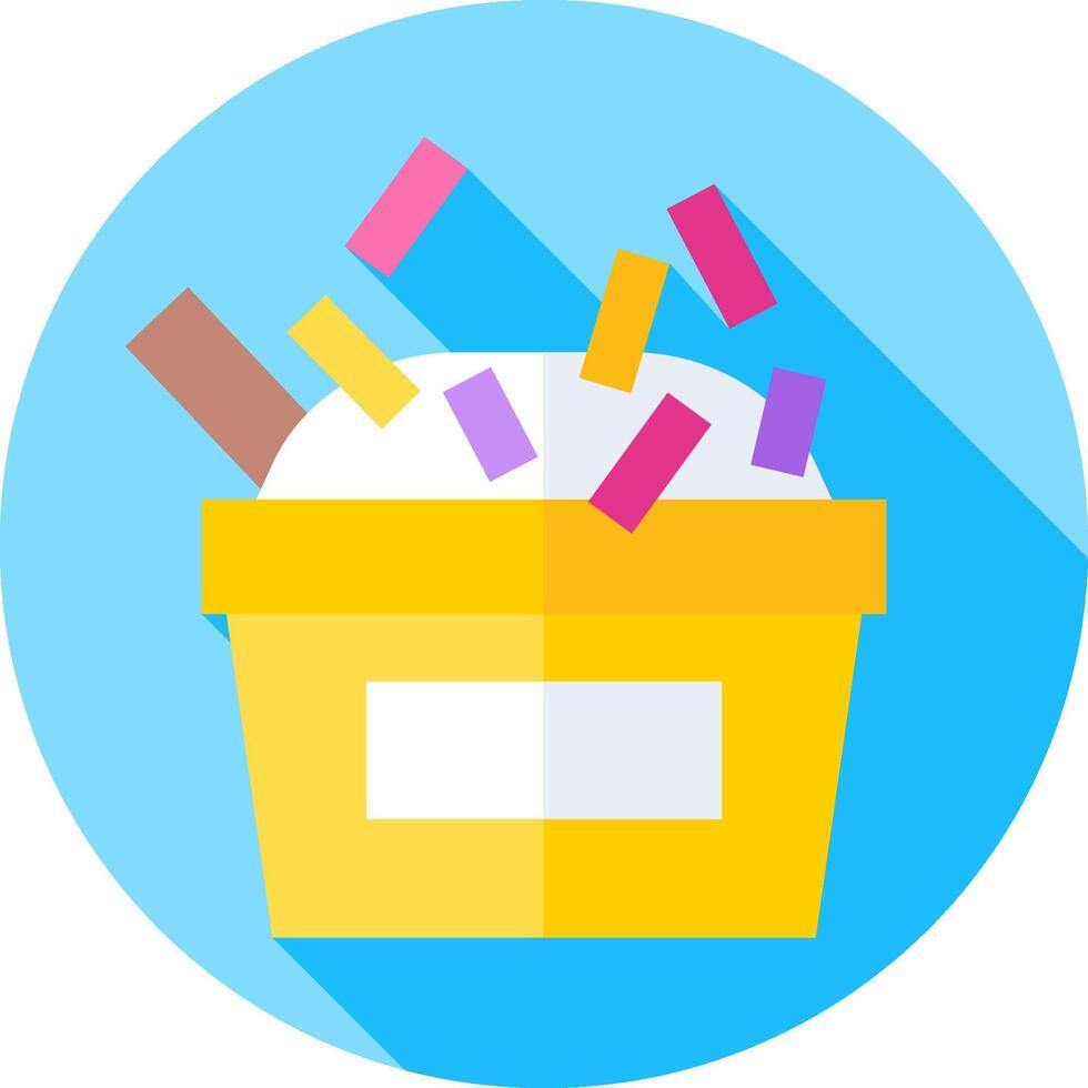 Ice cream in a bucket flat icon vector