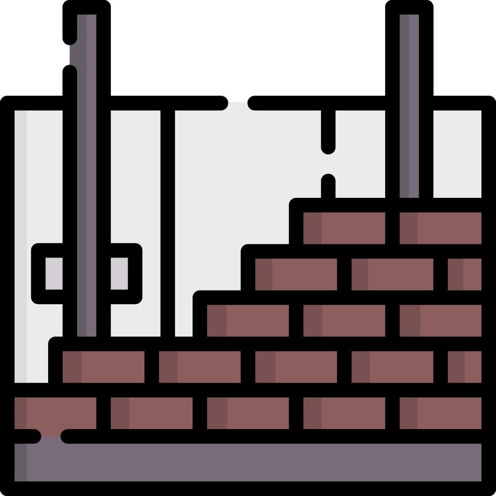A brick wall with a ladder and ladder vector