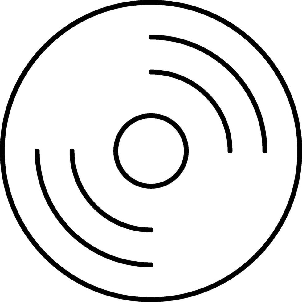 A black and white image of a disc with a circle vector