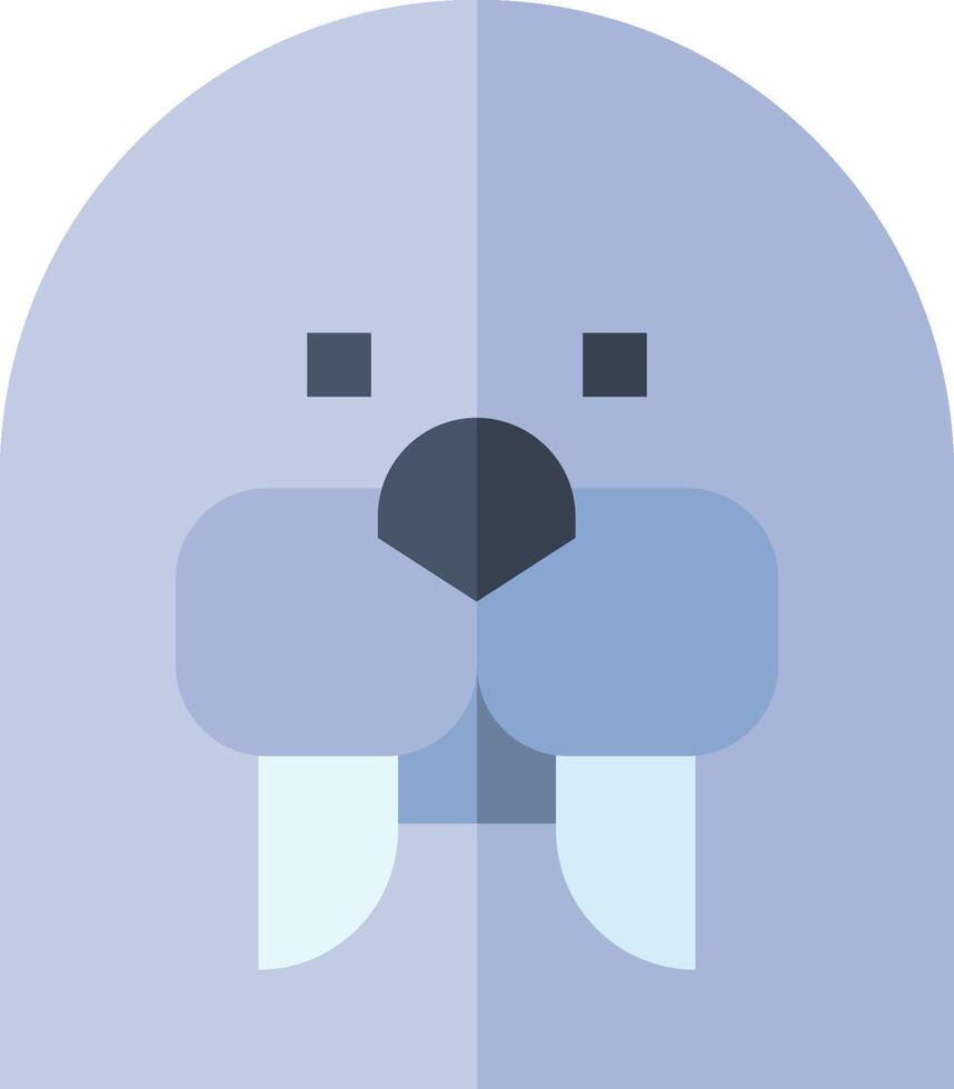 A walrus with a blue face and long tusks vector