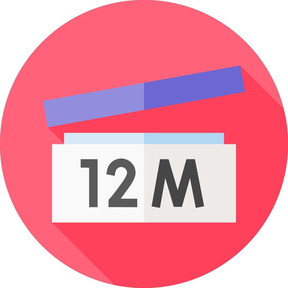 A flat icon of a box with the number 12 on it vector