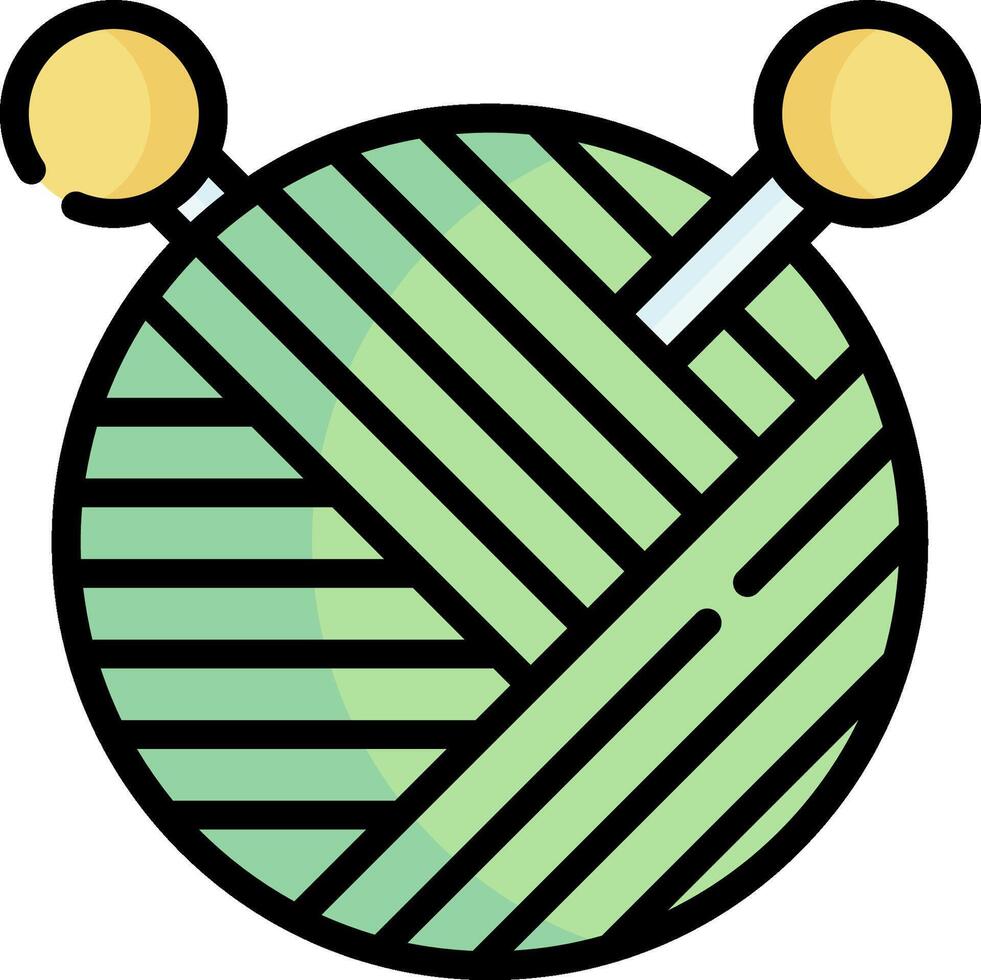 A ball of yarn with two needles vector