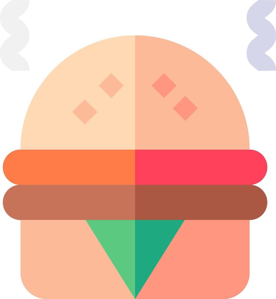 A hamburger with a green and red stripe vector
