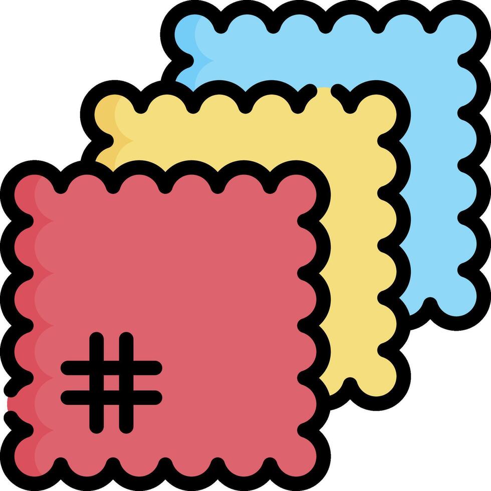 Three squares with the hash symbol on them vector