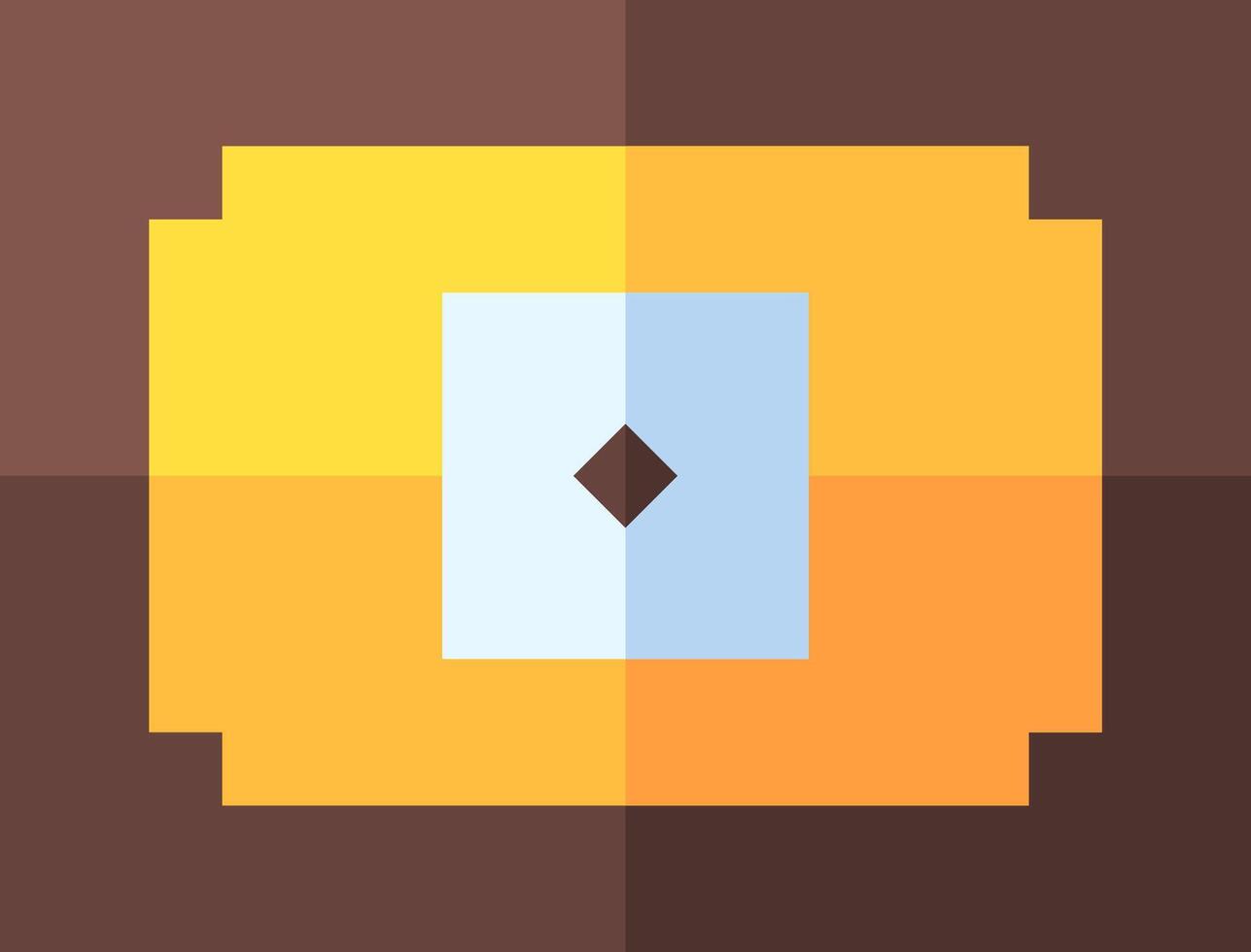 A square pixel art icon with a square in the middle vector