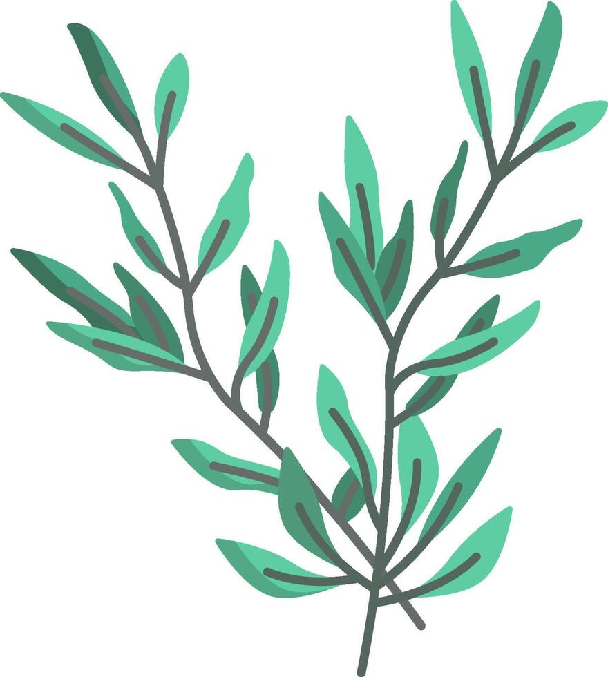 A green plant with leaves on it vector
