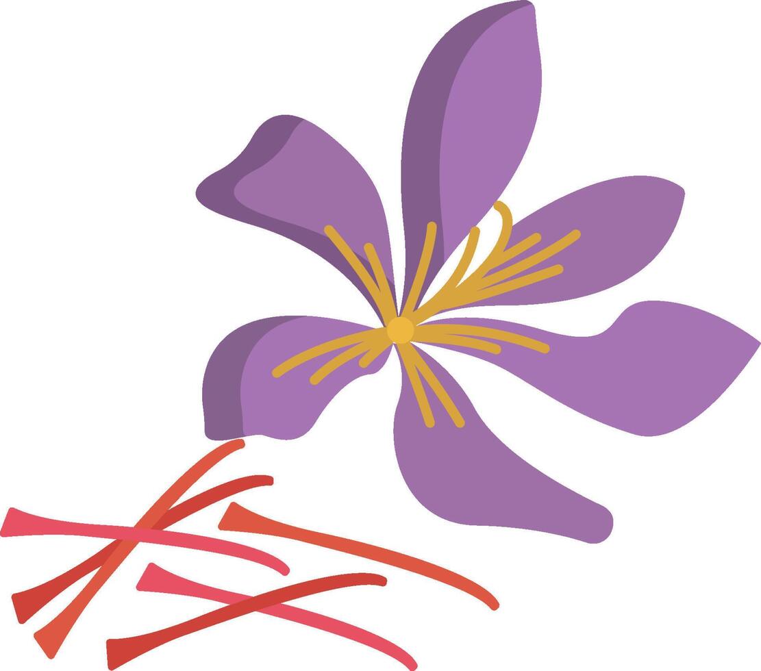 A purple flower with red stems on a white background vector