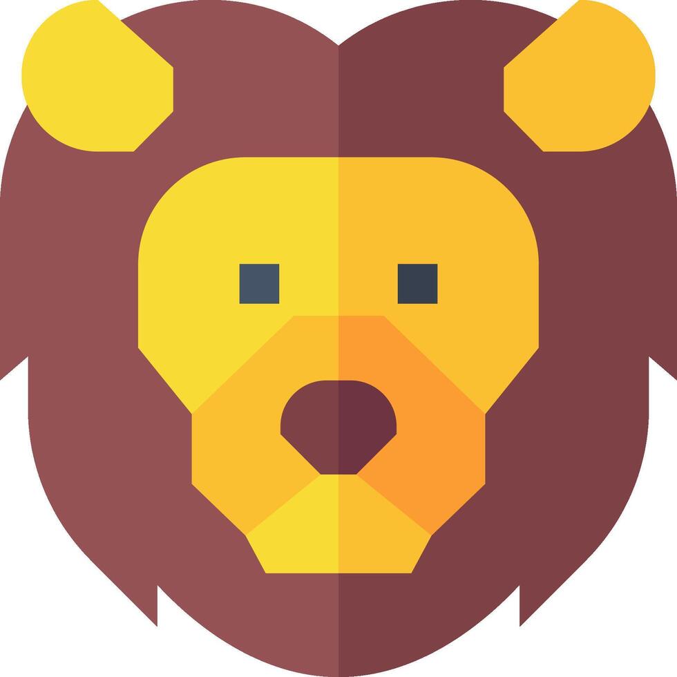 A lion head icon in a flat style vector