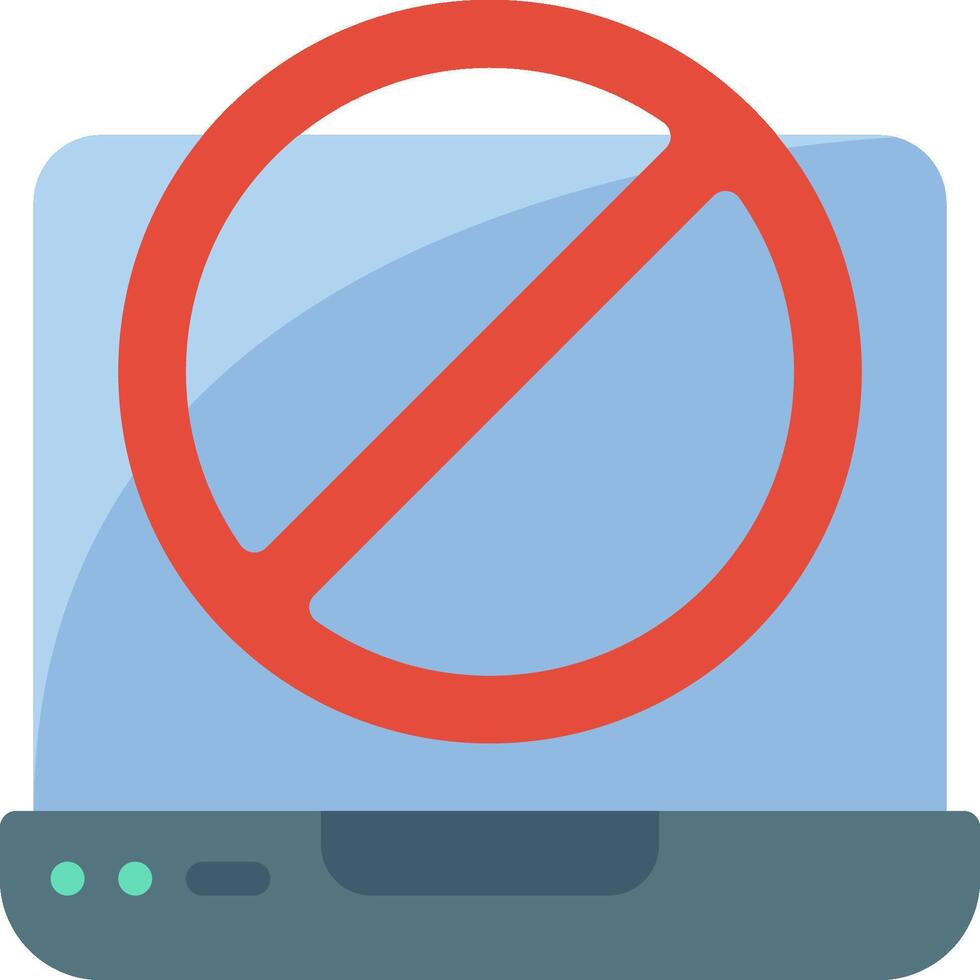 A no computer sign is shown on a laptop vector