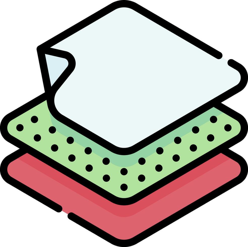A stack of sheets with polka dots on it vector