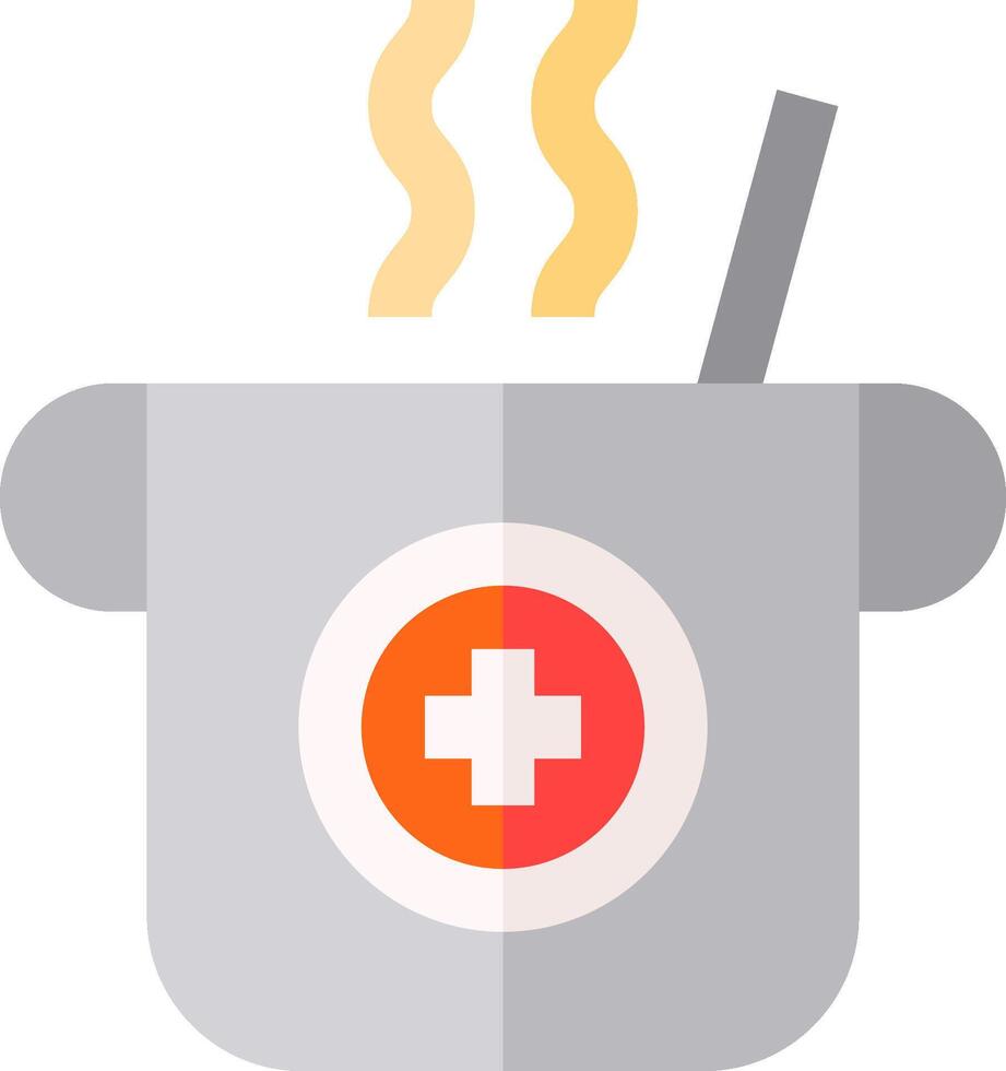 A soup pot with a cross on it vector