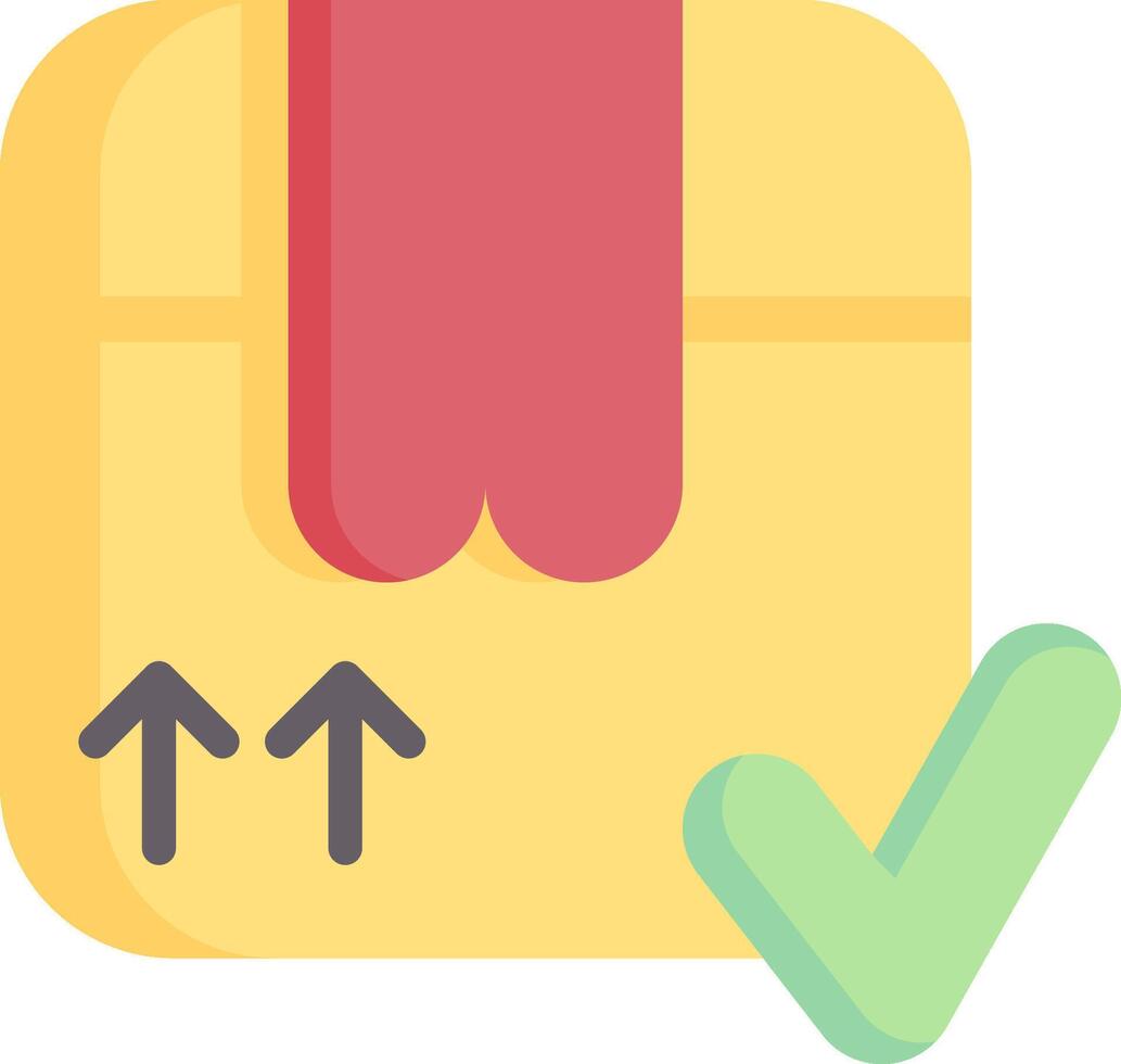 A yellow envelope with a green tick and a red arrow vector