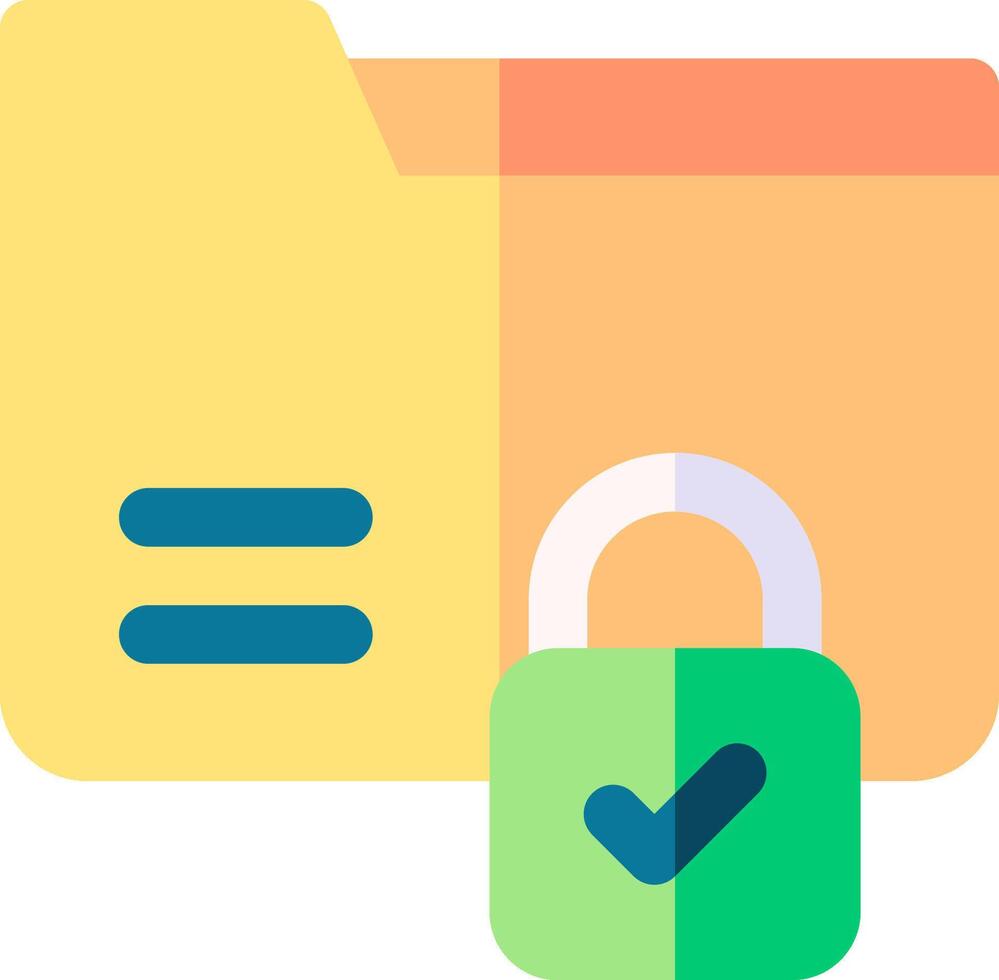 File folder icon with lock vector