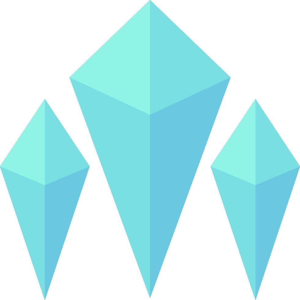 Three blue diamonds on a white background vector