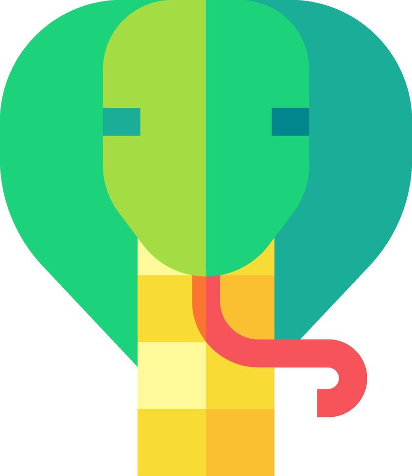 A green snake with a yellow tongue vector