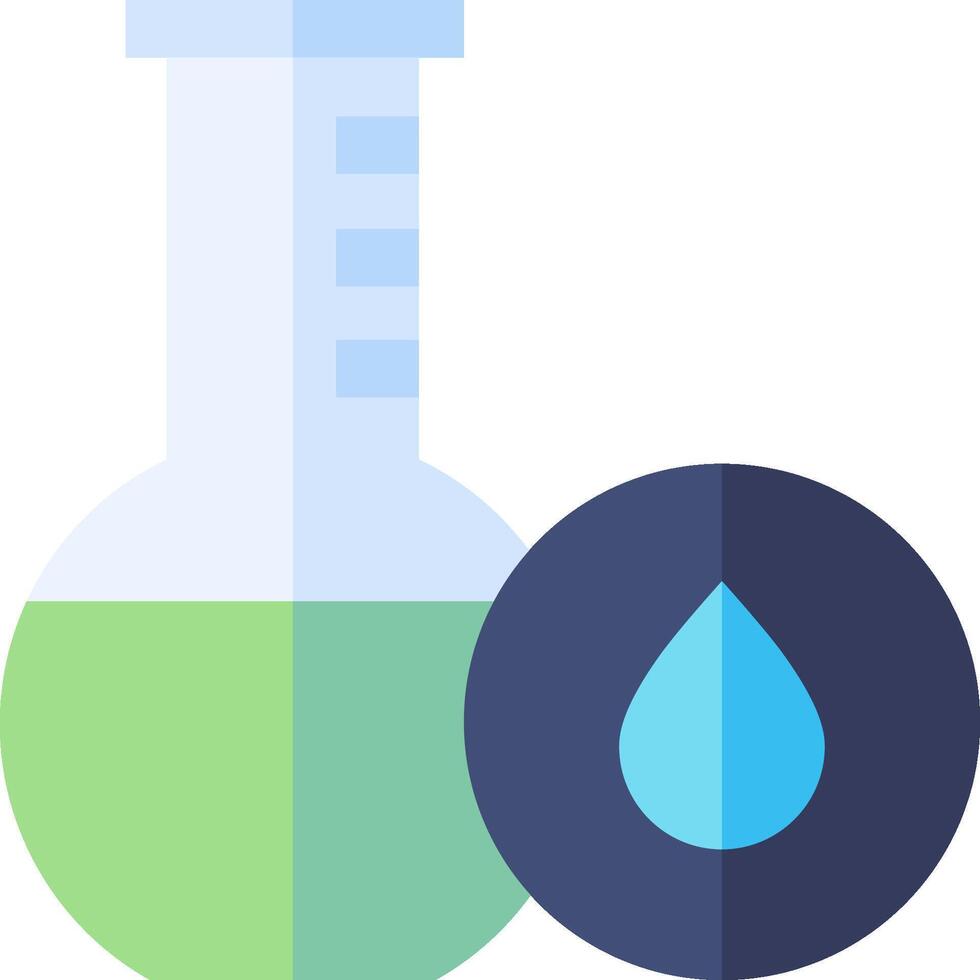A flat icon of a test tube and a drop vector