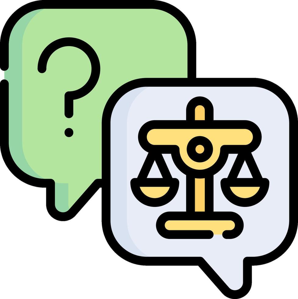Question mark and scales icon vector