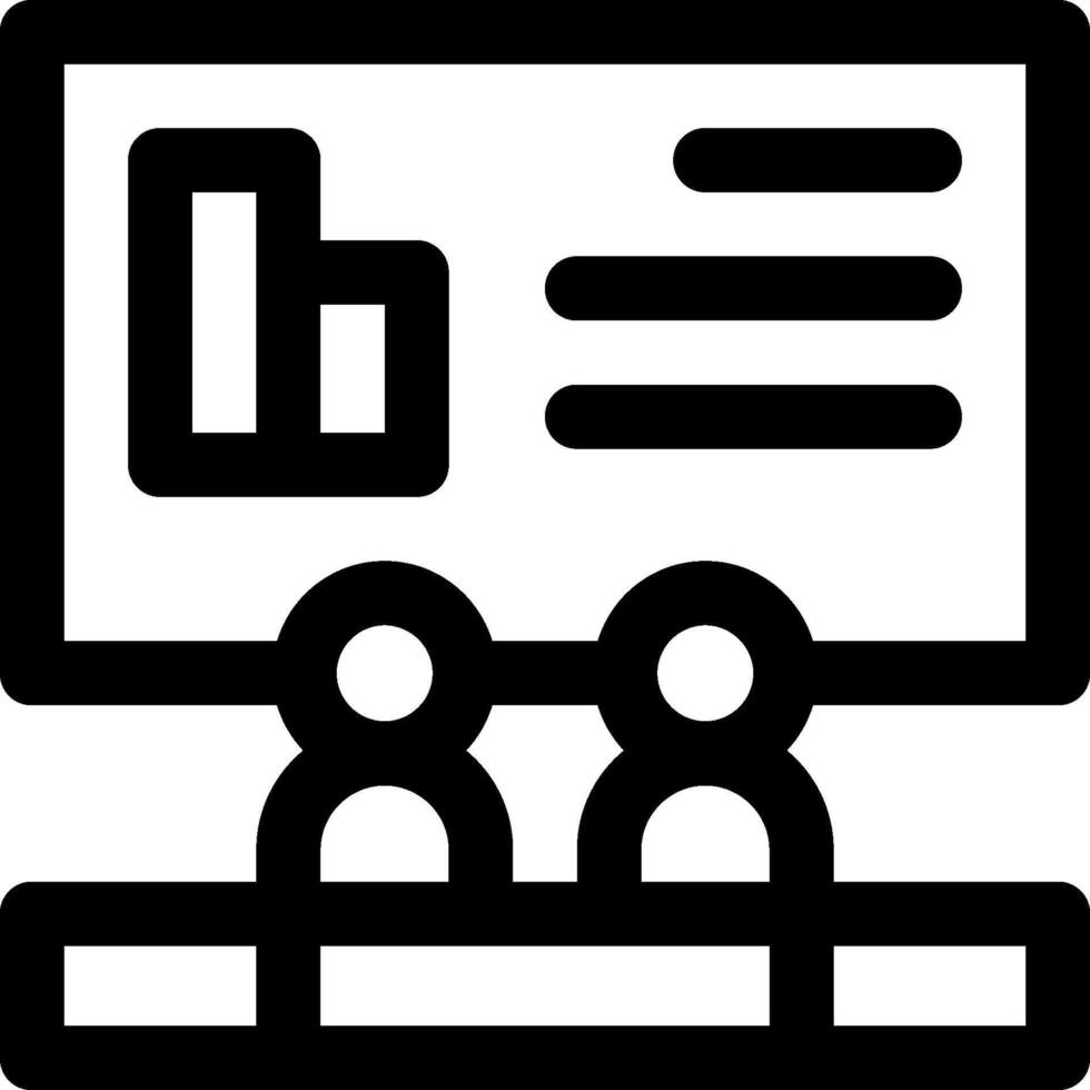 A black and white icon of a presentation vector