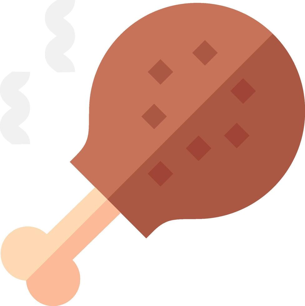 A chicken leg on a stick with smoke coming out of it vector