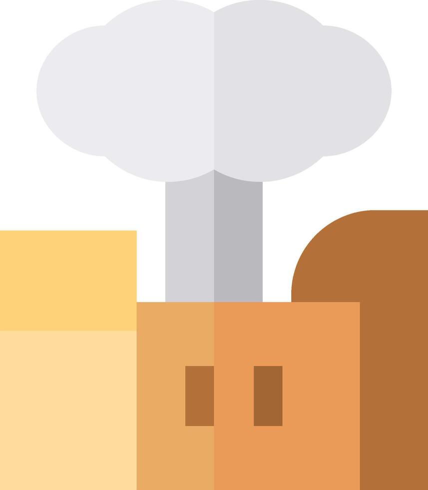 A cartoon of a factory with smoke coming out of it vector