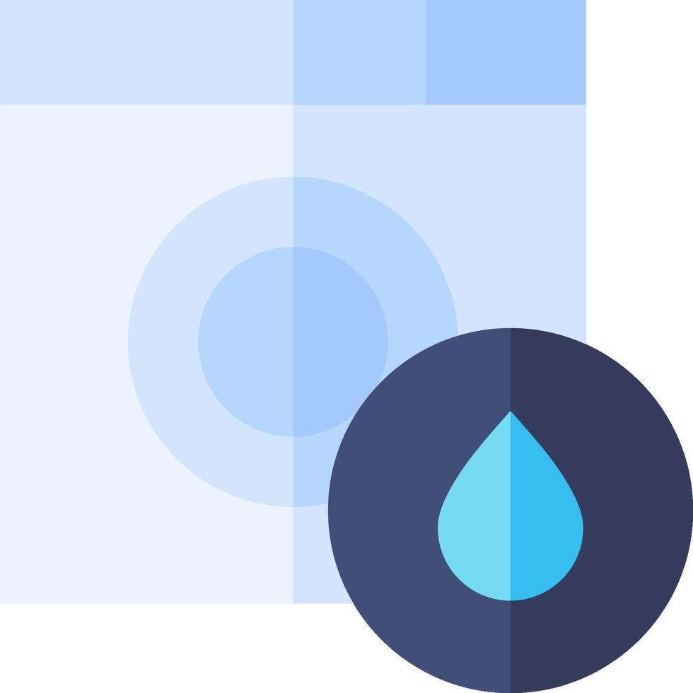 A blue water drop and a white square vector