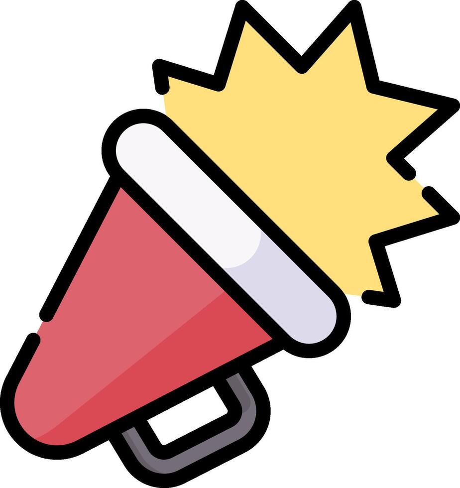 A red megaphone with a yellow star on top vector