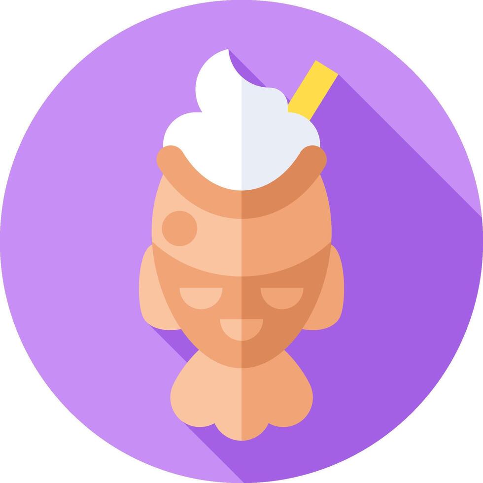 An icon of a fish with a drink in its mouth vector