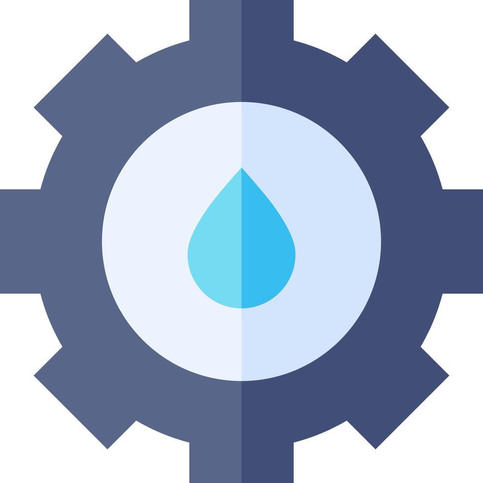 Water drop icon in gear wheel illustration vector