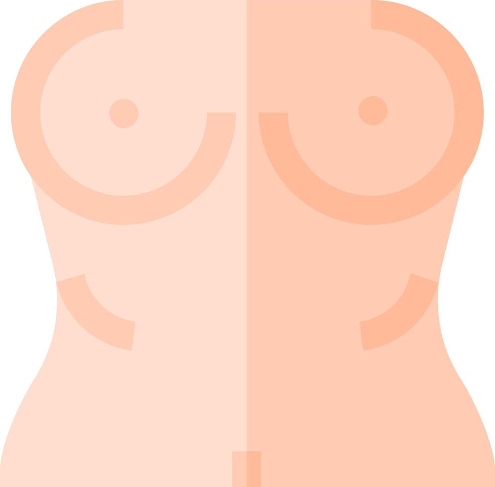 A woman's torso with a flat stomach vector