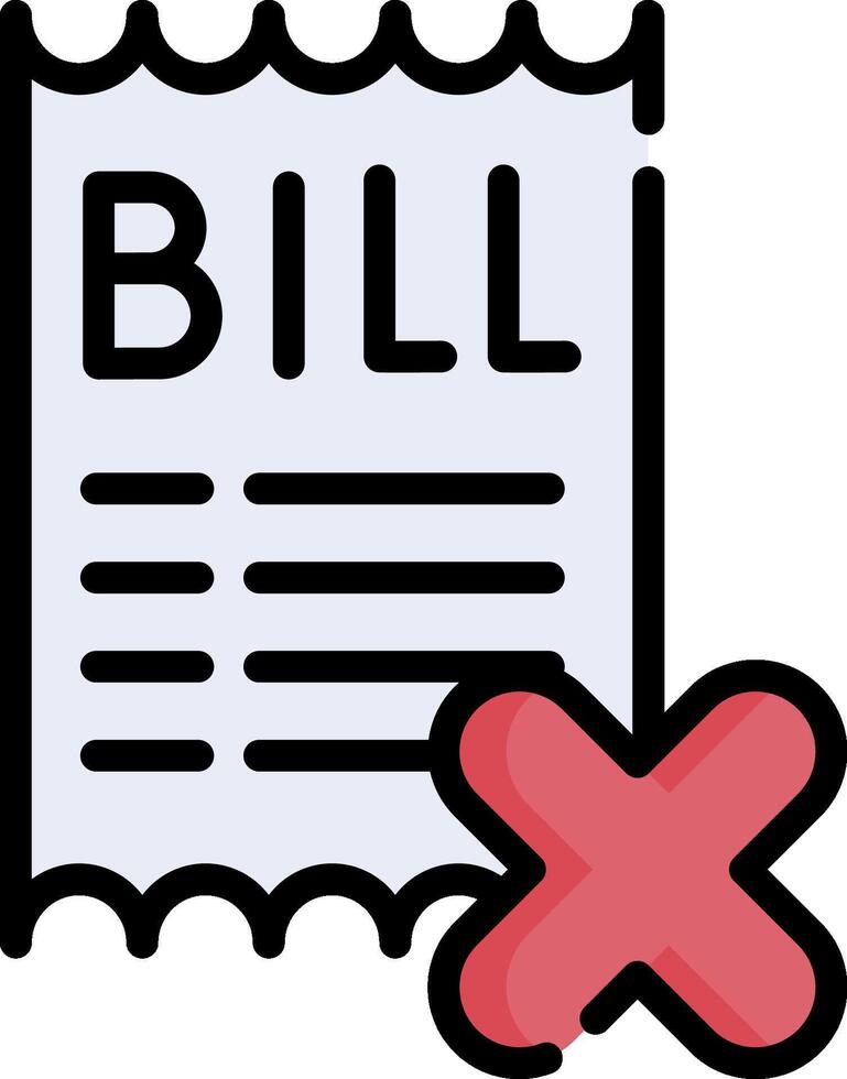 Bill with x mark vector