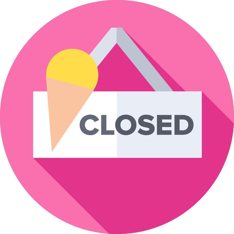A closed sign with an ice cream cone on it vector