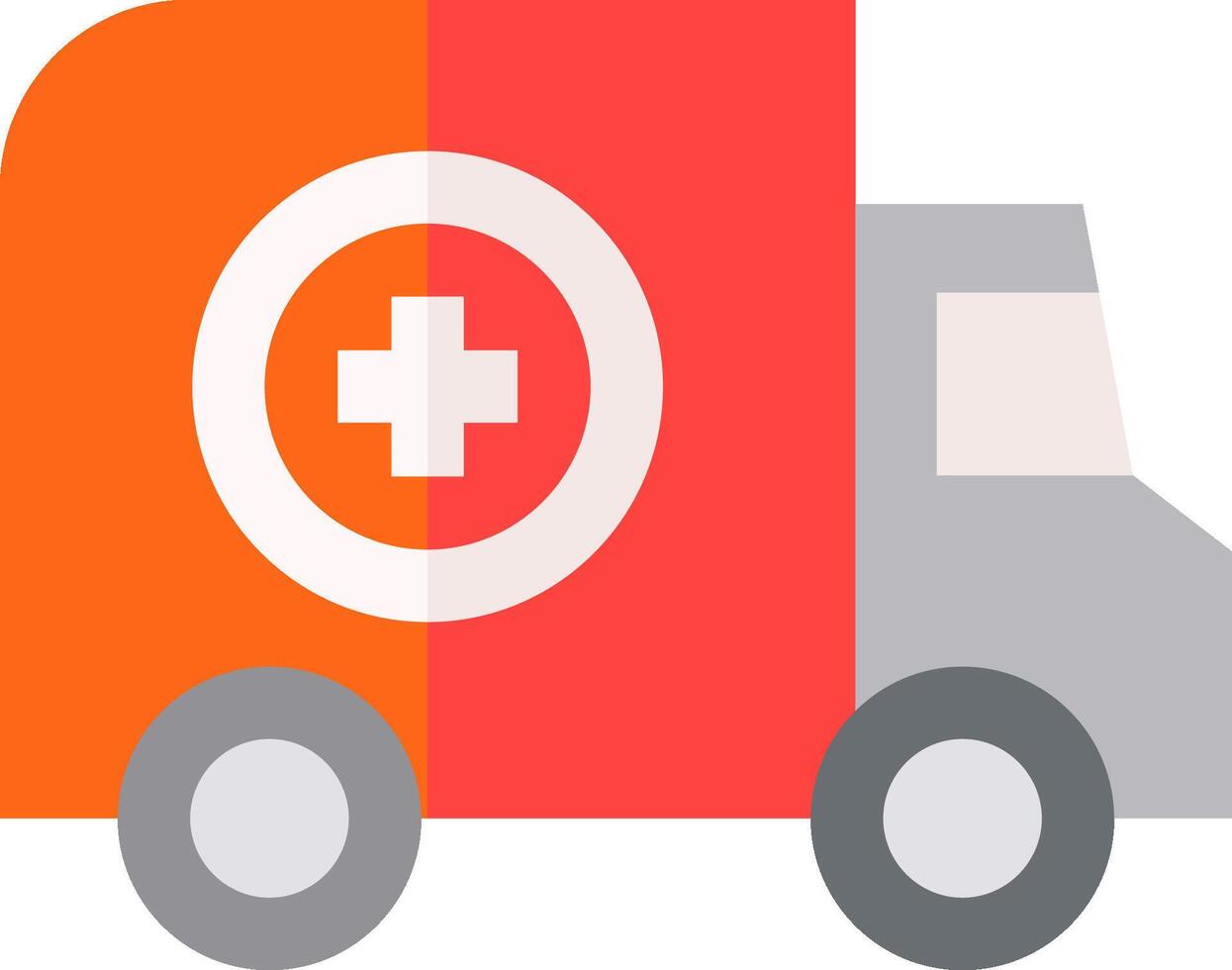 An ambulance truck with a cross on it vector