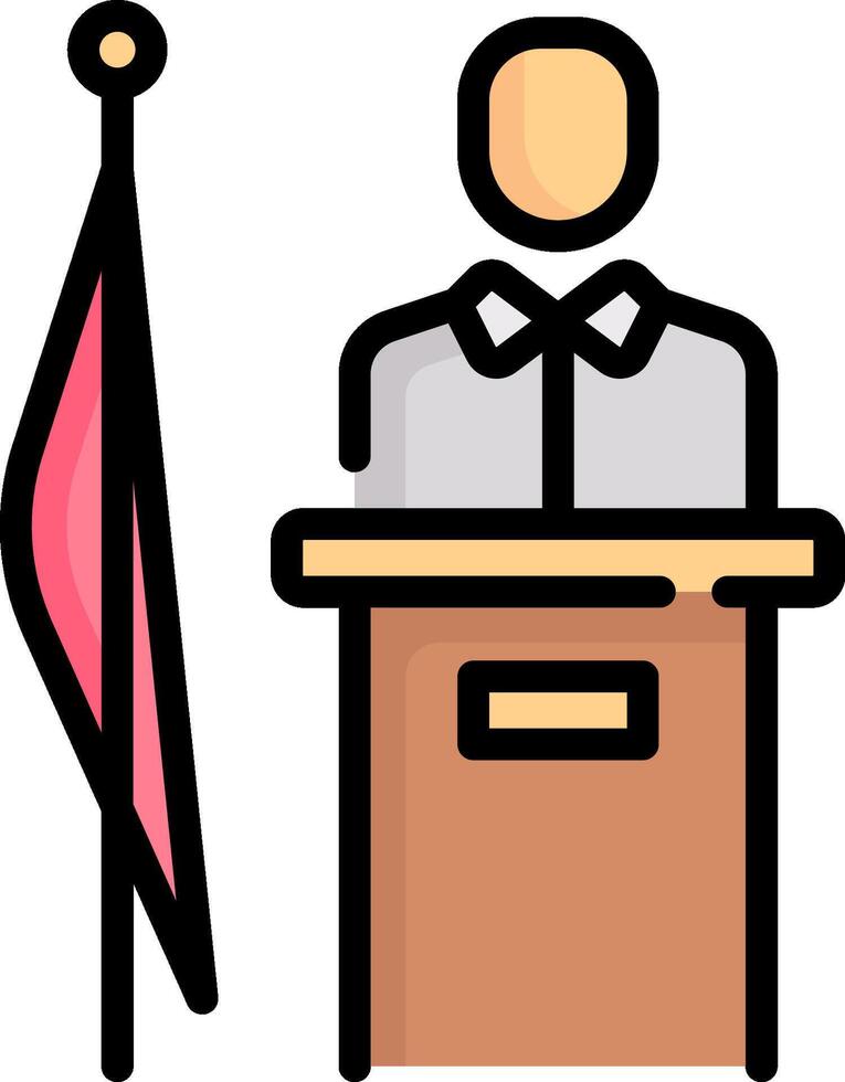 Speaker at podium illustration vector
