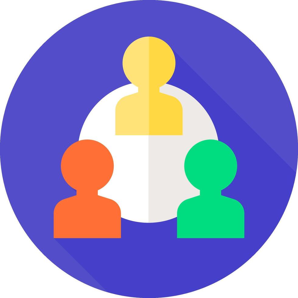 A flat icon of people with a long shadow vector