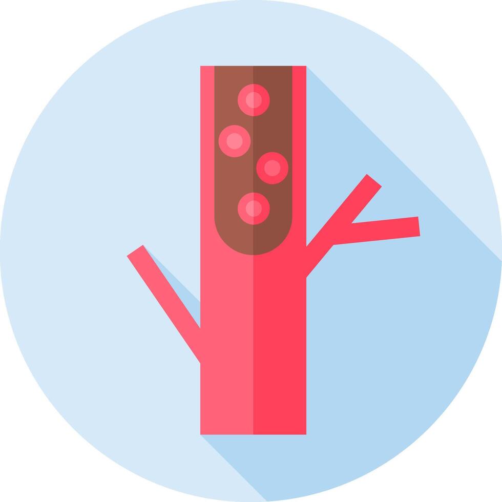 A red tree with a red spot on it vector
