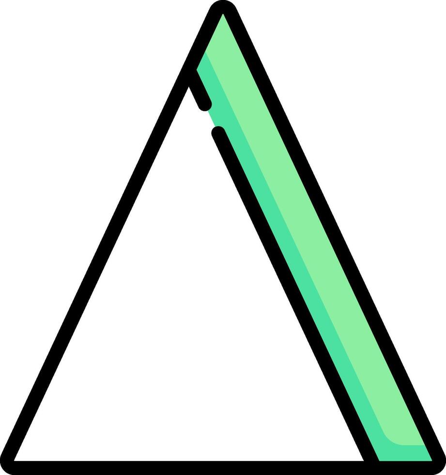 A triangle with a green line on it vector