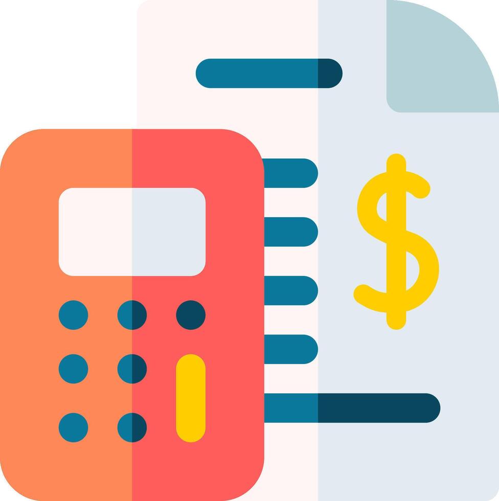 A calculator and a document with a dollar sign vector