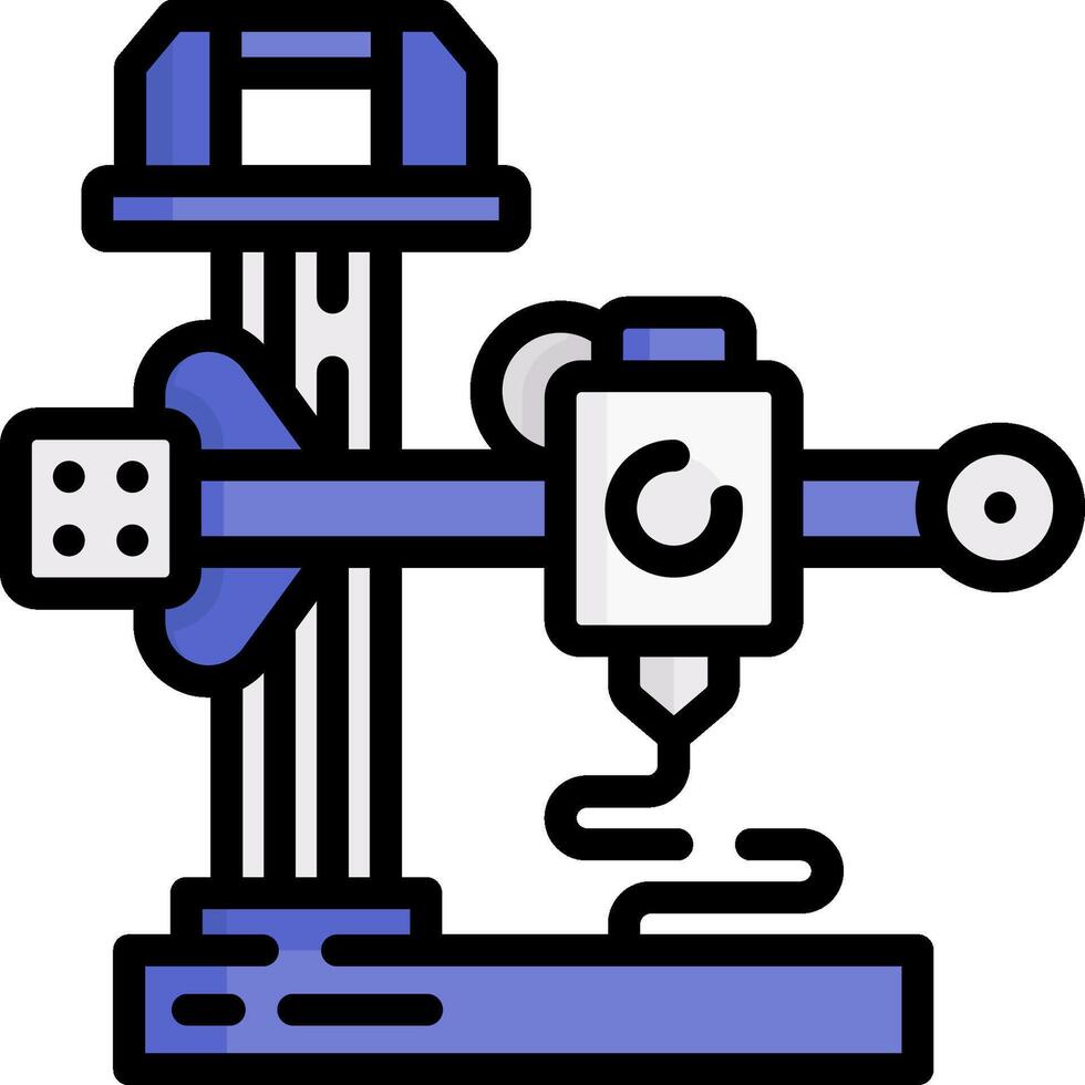 A blue and white machine with a blue and white logo vector