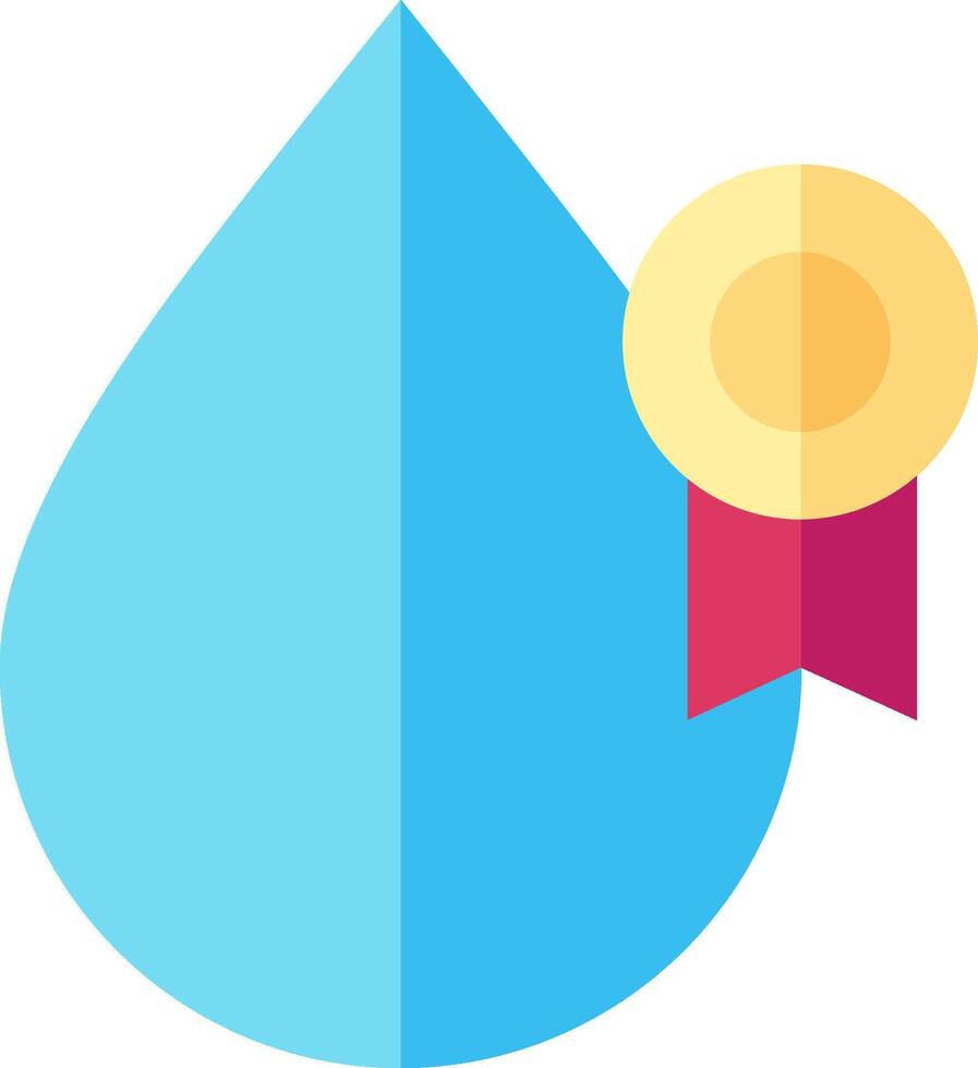 A water drop with a ribbon and a medal vector