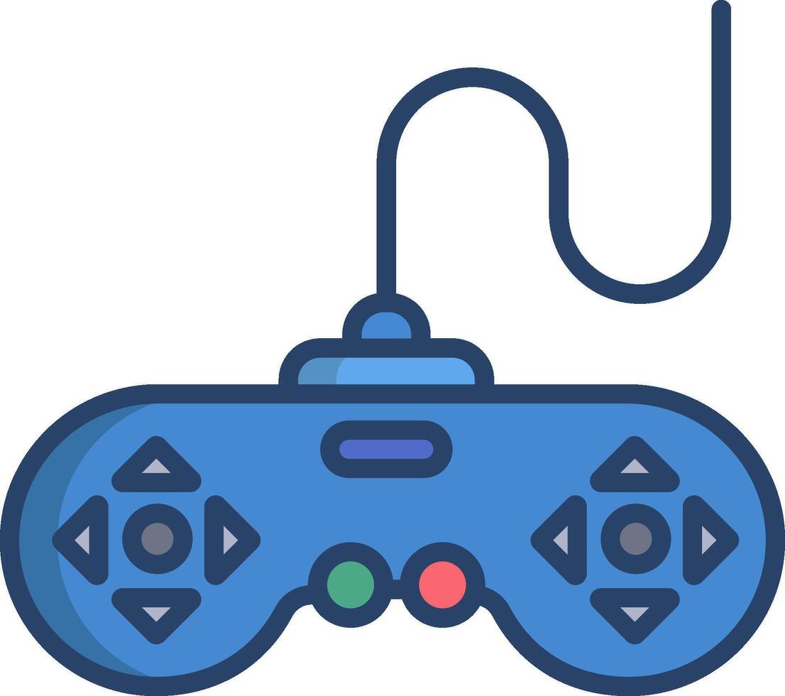 A game controller with a cord connected to it vector
