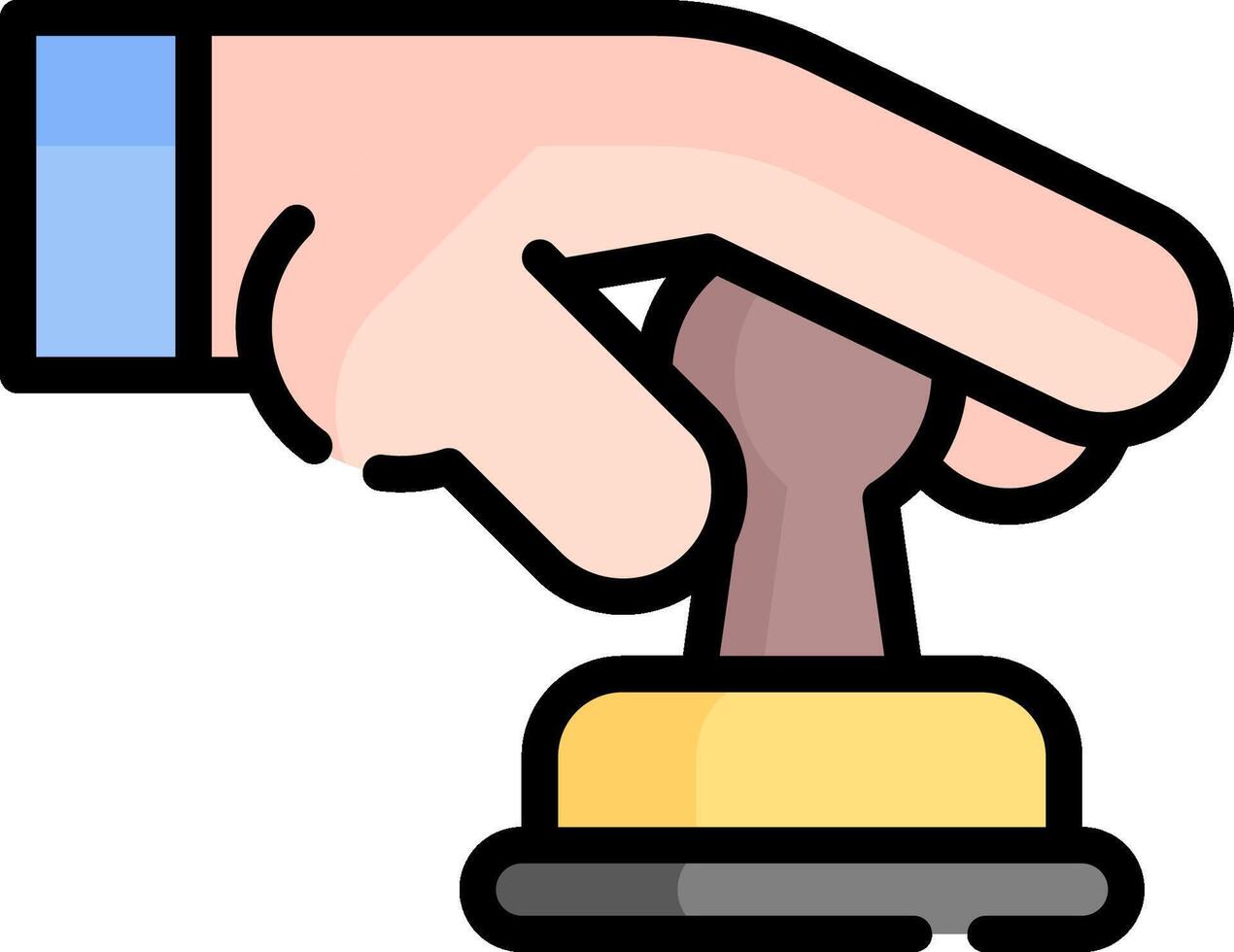 Hand with a bell icon on a white background vector