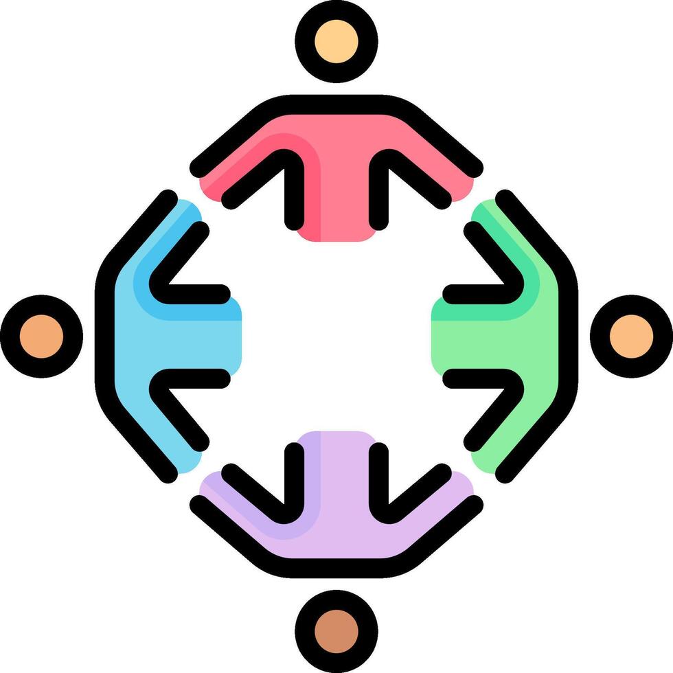 People in a circle with a circle around them vector