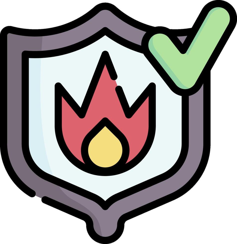 Fireproof shield icon vector