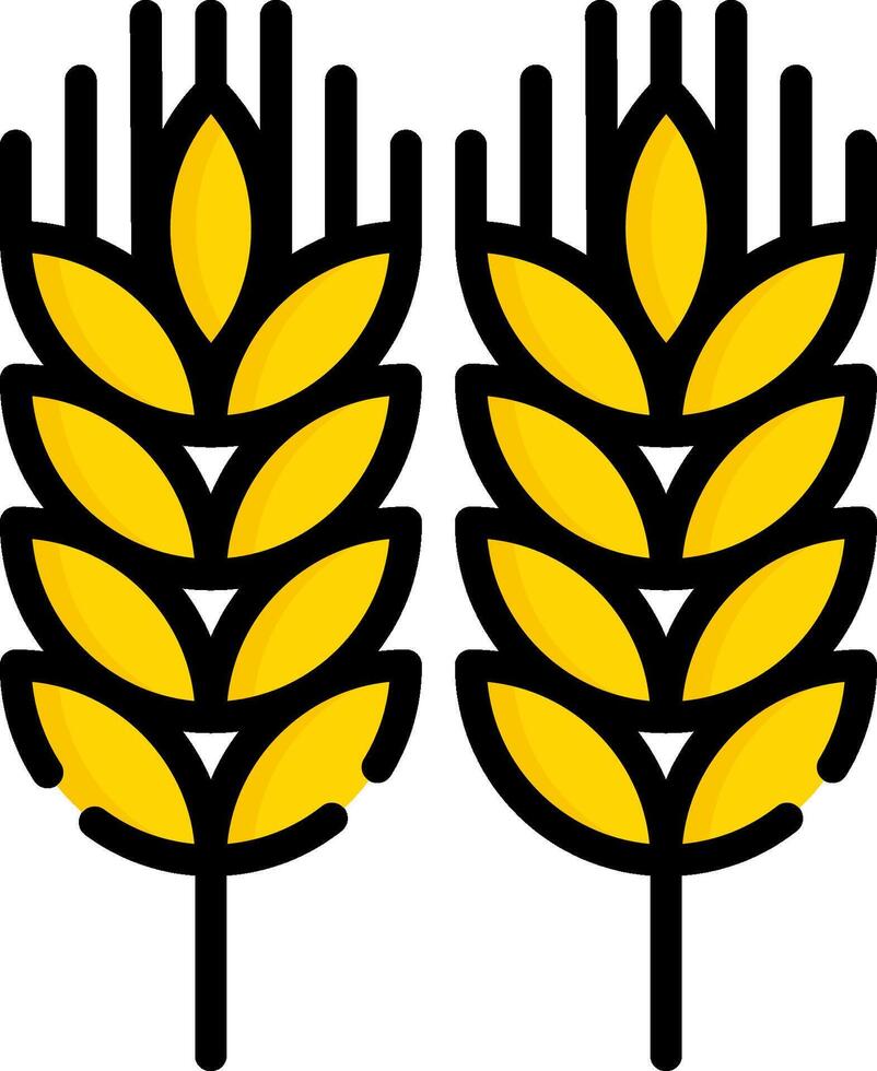 Two ears of wheat on a white background vector