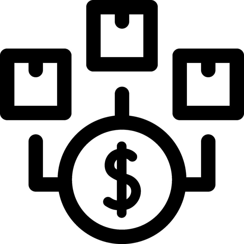 A black and white icon of a money symbol vector
